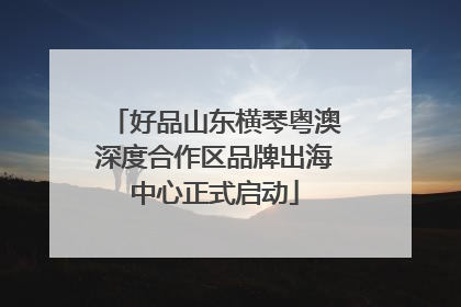 好品山东横琴粤澳深度合作区品牌出海中心正式启动