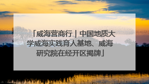 威海营商行｜中国地质大学威海实践育人基地、威海研究院在经开区揭牌