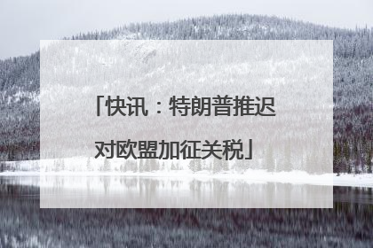 快讯：特朗普推迟对欧盟加征关税