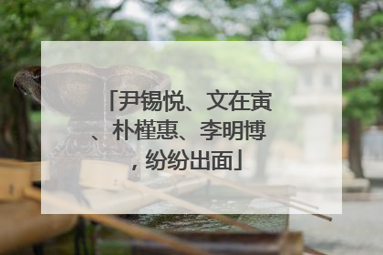 尹锡悦、文在寅、朴槿惠、李明博，纷纷出面