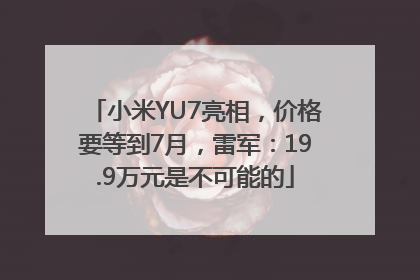 小米YU7亮相，价格要等到7月，雷军：19.9万元是不可能的