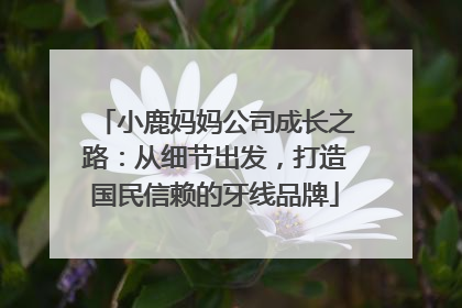 小鹿妈妈公司成长之路：从细节出发，打造国民信赖的牙线品牌
