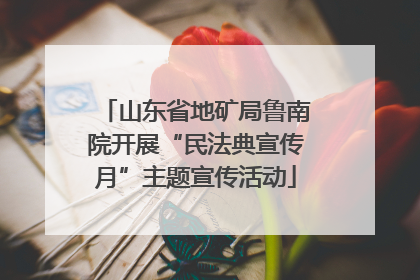 山东省地矿局鲁南院开展“民法典宣传月”主题宣传活动