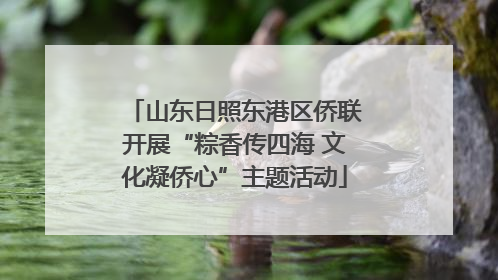 山东日照东港区侨联开展“粽香传四海 文化凝侨心”主题活动