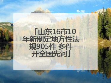 山东16市10年新制定地方性法规905件 多件开全国先河