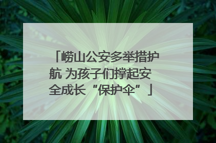 崂山公安多举措护航 为孩子们撑起安全成长“保护伞”