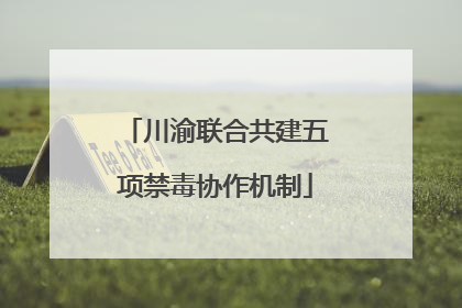川渝联合共建五项禁毒协作机制