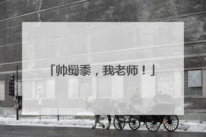 帅蜀黍，我老师！