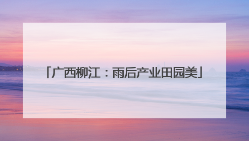 广西柳江：雨后产业田园美