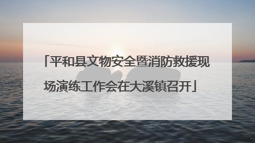 平和县文物安全暨消防救援现场演练工作会在大溪镇召开