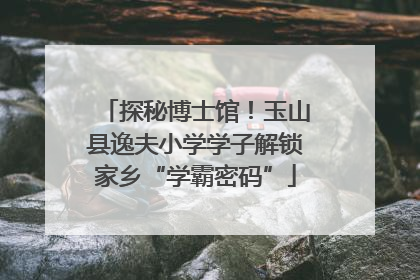 探秘博士馆！玉山县逸夫小学学子解锁家乡“学霸密码”