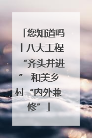 您知道吗丨八大工程“齐头并进” 和美乡村“内外兼修”