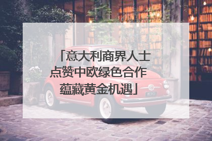 意大利商界人士点赞中欧绿色合作蕴藏黄金机遇