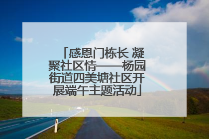 感恩门栋长 凝聚社区情——杨园街道四美塘社区开展端午主题活动