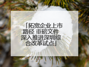 拓宽企业上市路径 重磅文件深入推进深圳综合改革试点
