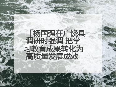 杨国强在广饶县调研时强调 把学习教育成果转化为高质量发展成效 推动经济稳健向好进中提质