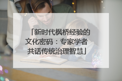 新时代枫桥经验的文化密码：专家学者共话传统治理智慧