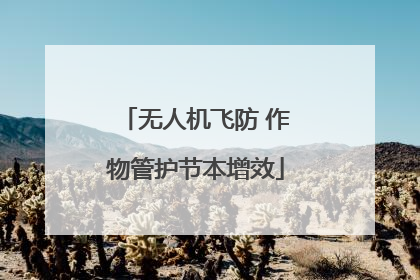 无人机飞防 作物管护节本增效