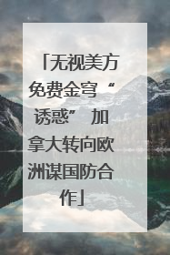 无视美方免费金穹“诱惑” 加拿大转向欧洲谋国防合作