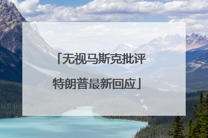无视马斯克批评 特朗普最新回应