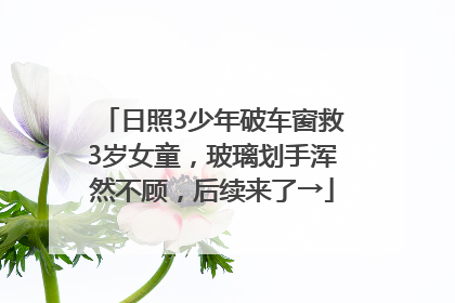 日照3少年破车窗救3岁女童，玻璃划手浑然不顾，后续来了→