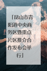 昆山市青阳港中央商务区暨重点片区推介合作发布会举行