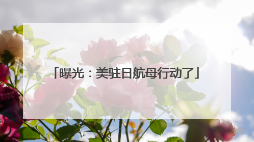 曝光：美驻日航母行动了