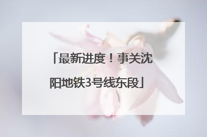 最新进度！事关沈阳地铁3号线东段