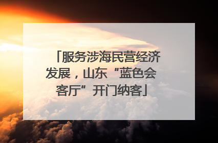 服务涉海民营经济发展，山东“蓝色会客厅”开门纳客