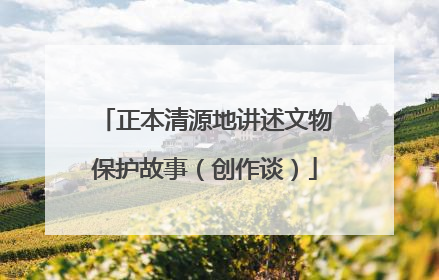 正本清源地讲述文物保护故事（创作谈）