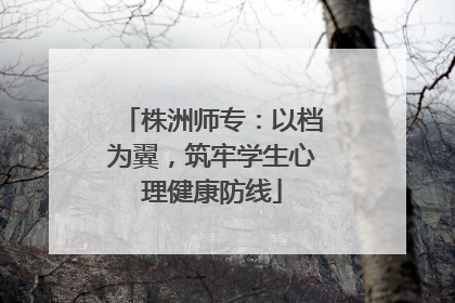 株洲师专：以档为翼，筑牢学生心理健康防线