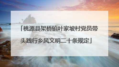 桃源县架桥镇叶家坡村党员带头践行乡风文明二十条规定