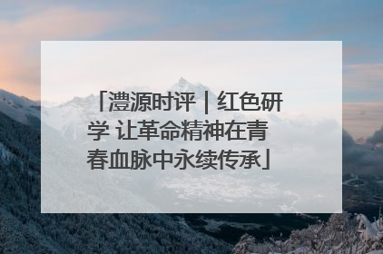 澧源时评｜红色研学 让革命精神在青春血脉中永续传承