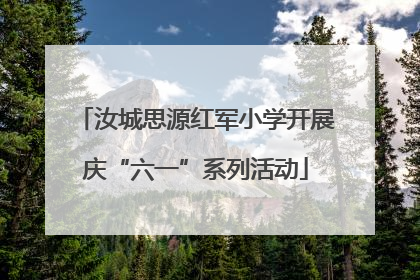 汝城思源红军小学开展庆“六一”系列活动