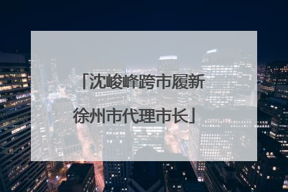 沈峻峰跨市履新徐州市代理市长