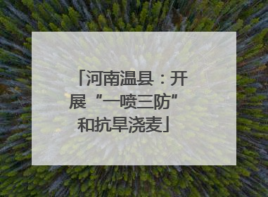 河南温县：开展“一喷三防”和抗旱浇麦