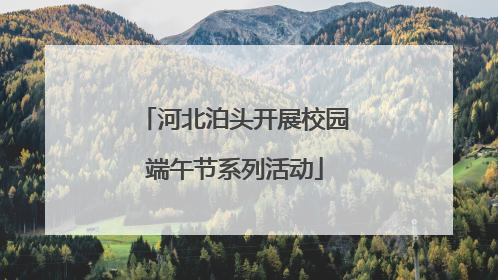 河北泊头开展校园端午节系列活动