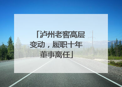 泸州老窖高层变动，履职十年董事离任