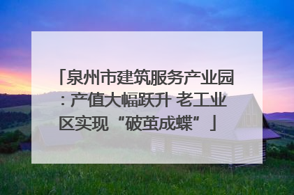 泉州市建筑服务产业园：产值大幅跃升 老工业区实现“破茧成蝶”