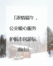 浓情端午，公交暖心服务护航市民游玩南山