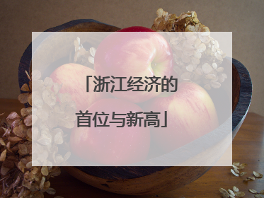 浙江经济的首位与新高