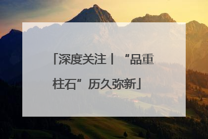 深度关注丨“品重柱石”历久弥新