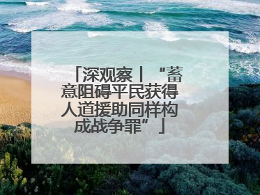 深观察丨“蓄意阻碍平民获得人道援助同样构成战争罪”