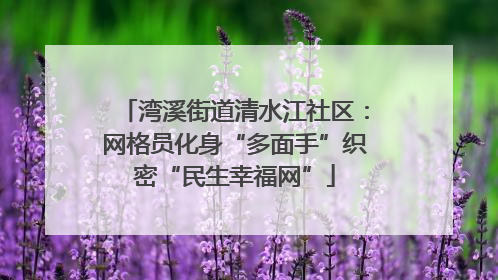 湾溪街道清水江社区：网格员化身“多面手”织密“民生幸福网”