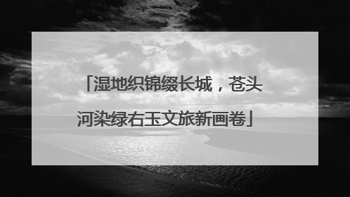 湿地织锦缀长城，苍头河染绿右玉文旅新画卷