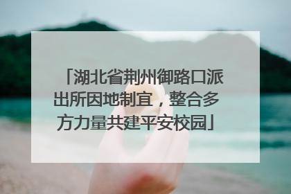 湖北省荆州御路口派出所因地制宜，整合多方力量共建平安校园