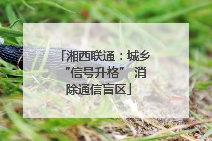 湘西联通：城乡“信号升格” 消除通信盲区