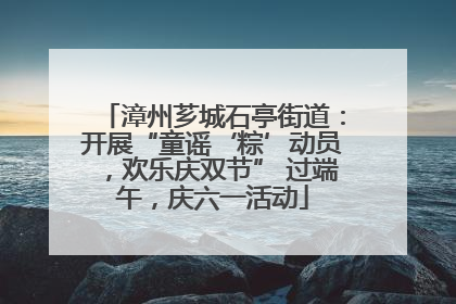 漳州芗城石亭街道：开展“童谣‘粽’动员，欢乐庆双节” 过端午，庆六一活动