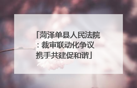 菏泽单县人民法院：裁审联动化争议 携手共建促和谐