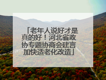 老年人说好才是真的好！河北省政协专题协商会建言加快适老化改造